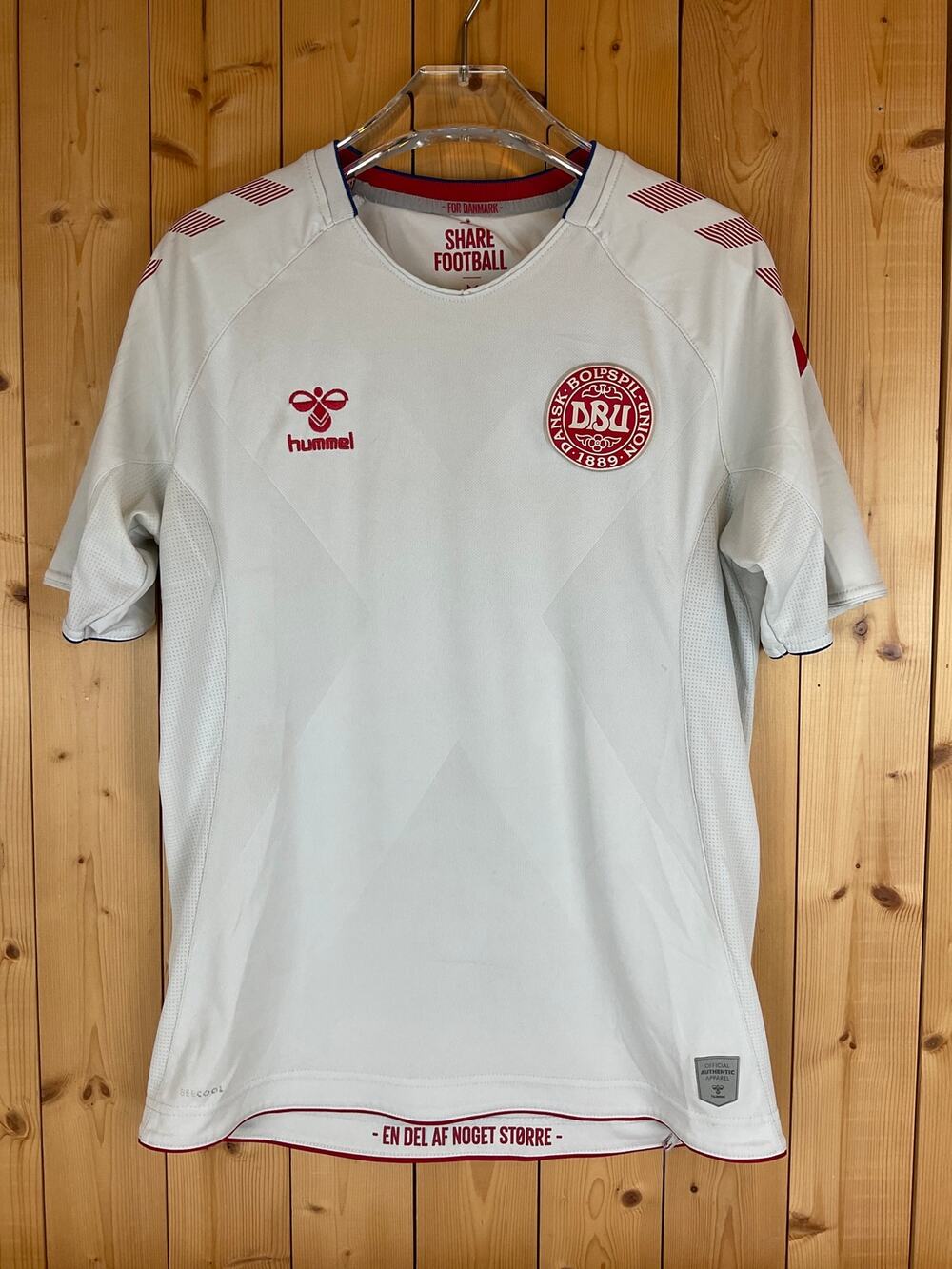 Hummel Denmark Nat'l Soccer Team Jersey, White/Red - *EST* Size S